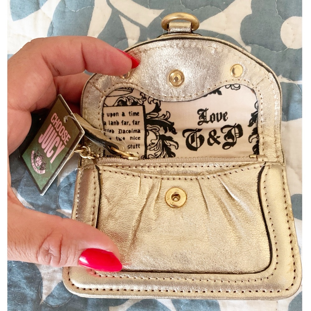 Juicy Couture Gold Leather Wallet with Crown Emblem - Picture 4 of 7